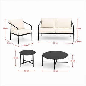 Set mobilier de grădină AVENBERG MESSINA alb