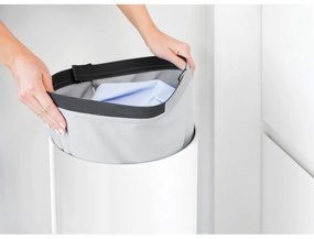 Cos de rufe Brabantia 90300239, 35 L, Capac din pluta, Umplere fara deschidere, Gauri ventilatie, Alb