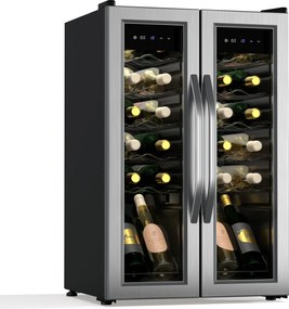 Klarstein Vinamour frigider pentru vinuri, 2 zone de răcire, 7 rafturi, control tactil, protecție UV