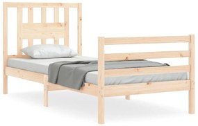 3194536 vidaXL Cadru de pat cu tăblie single, lemn masiv