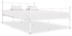 284631 vidaXL Cadru de pat, alb, 120 x 200 cm, metal