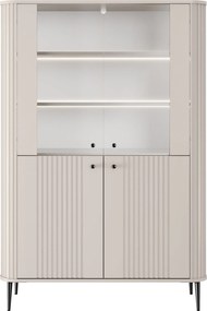 Vitrină Vesper 103 cm cu 4 uși - cașmir / picioare negre