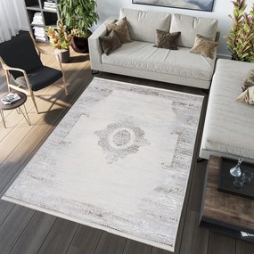 Covor de epocă de designer cu model în crem Lăţime: 140 cm | Lungime: 200 cm