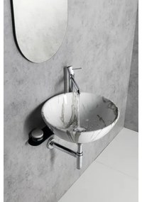 Sapho - Lavoar DALMA pentru blat, Ø 42 cm, ceramică/Carrara/alb