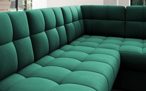 Coltar extensibil stanga 5 locuri ELTAP, LT-35LU, Blewett, 299x198x82 cm, lemn/poliester, verde inchis