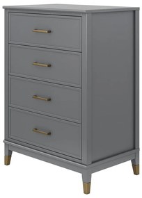 Comodă CosmoLiving by Cosmopolitan Westerleigh, 75 x 106 cm, gri