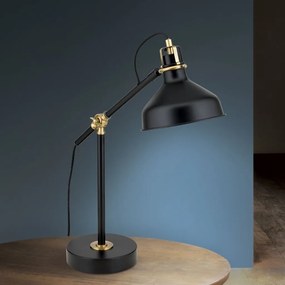Veioza/Lampa din metal reglabila stil vintage SCHILLER negru/patina