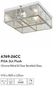 Plafoniera design decorativ Pisa 2L crom