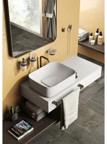 Gedy - Suport pentru săpun montat pe perete PIRENEI, sticlă opală/gri metalizat