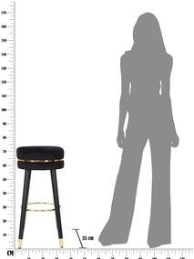 Scaun de bar negru/auriu tapițat (înălțime șezut 74 cm) Paris – Mauro Ferretti