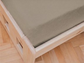 Cearceaf jersey pentru patut copii maro deschis 70 x 140 cm