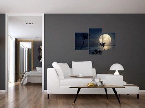 Tablou - Plajă cu lună plină (90x60 cm)