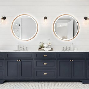 Oglinda LED MMJ Auriu roz periat 80cm, Rea