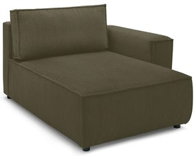 Modul pentru canapea verde deschis cu tapițerie din catifea reiată (cu colț pe partea dreaptă) Nihad modular – Bobochic Paris