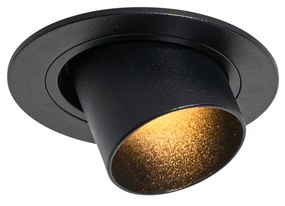 Spot modern integrat negru GU10 35mm rotund inclinabil - Installa