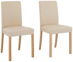 Set 6 scaune Nina crem piele ecologica 44/52,5/90 cm