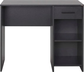 Birou Modern Adore Concept cu Sertar și 2 Rafturi, Alb - Maro - Stejar - Antracit, 90x52x75 cm