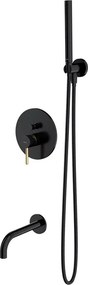 Baterie cada - dus incastrata Omnires Y cu corp ingropat si set de dus negru - auriu
