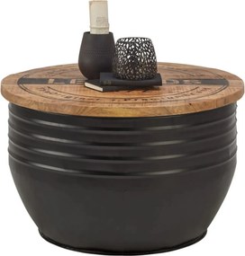 Masuta cafea LEA, maro/negru, lemn/metal, 75x75x45 cm