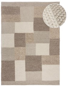 Covor bej țesut manual din amestesc de lână 120x170 cm Minerals Patchwork – Flair Rugs