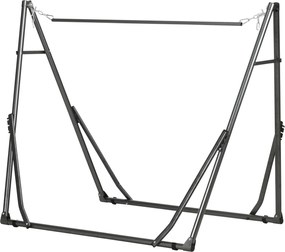 Outsunny suport hamac 2-în-1, rezistent la intemperii, suport pentru rufe, 290 cm x 92 cm x 88 cm, Negru | Aosom Romania
