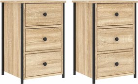 vidaXL Noptiere, 2 buc., stejar sonoma, 40x36x60 cm, lemn compozit