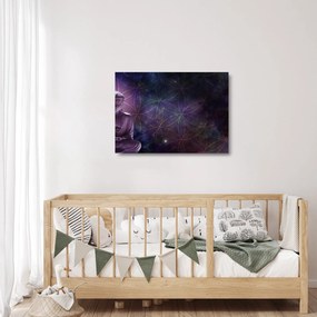 Tablou pe sticlă - Buddha cu florile vieții (70x50 cm)