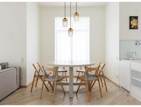 Lustra cu 3 pendule design modern FINCA negru mat, maro inchis