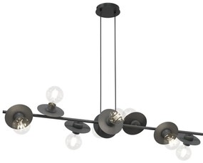 Lustră pe cablu TOKEN 8xE27/15W/230V negru