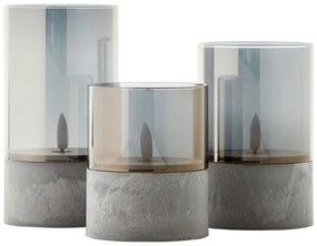 Brilliant - Set de 3 lumânări LED BOUGIE LED/2xAA IP44 gri/fumuriu