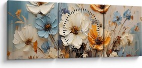 Tablou - Buchete, pictură (cu ceas) (90x30 cm)