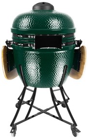 Grătar ceramic pentru cărbuni cu rafturi laterale, grilă de 52 cm