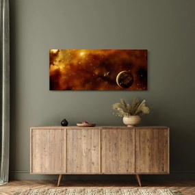 Tablou - Planete cu nebuloasă (120x50 cm)