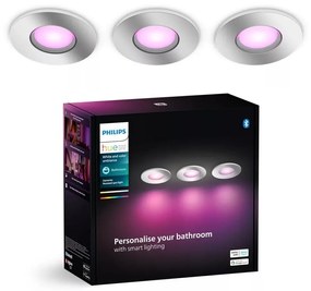 SET 3x corp de iluminat LED RGBW dimabil pentru baie Philips Hue XAMENTO 1xGU10/4,2W/230V IP44