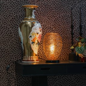 Lampă de masă de design din cupru cu negru 30 cm - Sarella