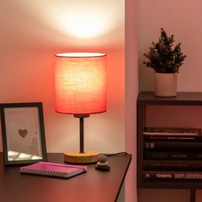 Lampă de masă Brilagi NUBILA WOOD 1xE27/25W/230V stejar/roz