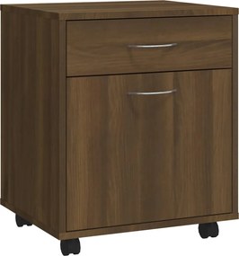 vidaXL Dulap cu roți, stejar maro, 45x38x54 cm, lemn prelucrat