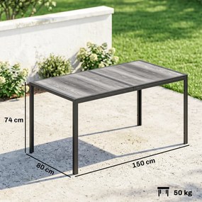 Outsunny Masă de grădină exterior pentru 6 persoane, balcon pentru terasă, pentru dining în aer liber | Aosom Romania