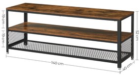 Comoda TV TAYLOR 140x40 cm, maro rustic