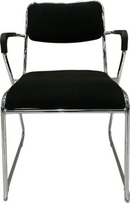 Scaun DERYA, negru/crom, plasa/plastic/metal, 53x57x79 cm