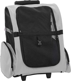 vidaXL Cărucior pentru animale de companie 3 în 1, gri, 48x32x(57-106) cm, material Oxford