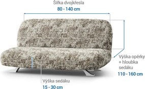 Gaico Huse bielastice MARMO bej 2fotoliu cu manere de lemn (l. 80 -140 cm)
