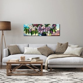 Tablou - Buchet de liliac (cu ceas) (90x30 cm)