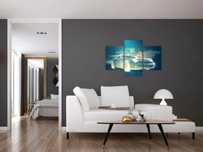 Tablou - Mașină din forme geometrice (90x60 cm)