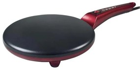 Tigaie electrica pentru clatite Beper BT.710Y, 800 W, Diametru 20 cm, Acoperire antiaderenta, Rosu