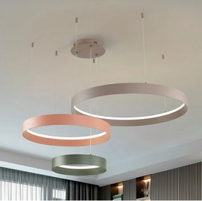 Lustra cu 3 inele colorate LED CCT si telecomanda Halos