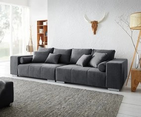 Canapea extensibilă dumonde cu ladă de depozitare si sezut confortabil din spuma high-density, Marbela Enjoy Graphite XXL 295x100 cm