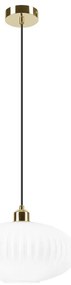 Lustră pe cablu HARMA 1xE27/15W/230V d. 30 cm alb/auriu