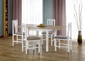 Masă de sufragerie Deedee (stejar sonoma + alb) (pentru 4 până la 6 persoane). 770748