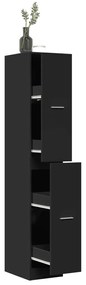 vidaXL Dulap de farmacie, negru, 30x41x174,5 cm, lemn prelucrat